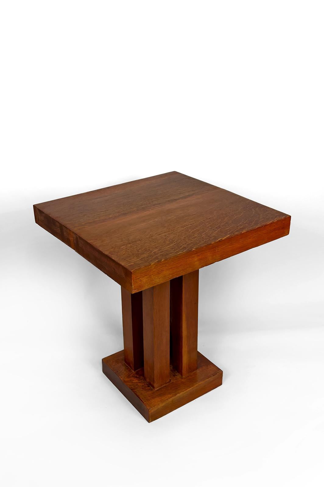 Fatto a mano Guéridon in quercia massiccia, Art Déco modernista, Francia, CIRCA 1930 in vendita