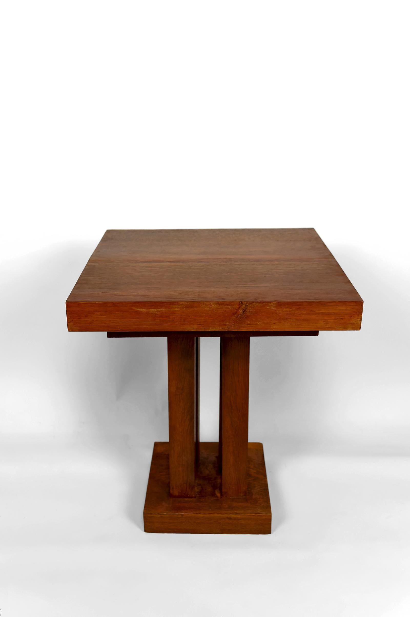 Metà XX secolo Guéridon in quercia massiccia, Art Déco modernista, Francia, CIRCA 1930 in vendita
