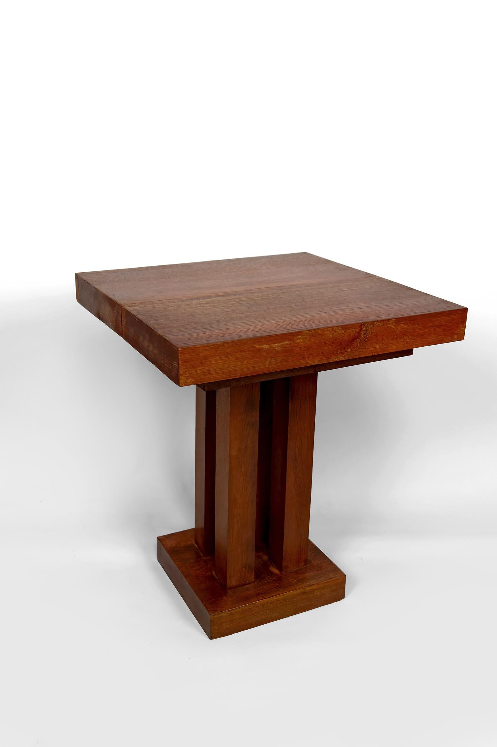 Legno Guéridon in quercia massiccia, Art Déco modernista, Francia, CIRCA 1930 in vendita