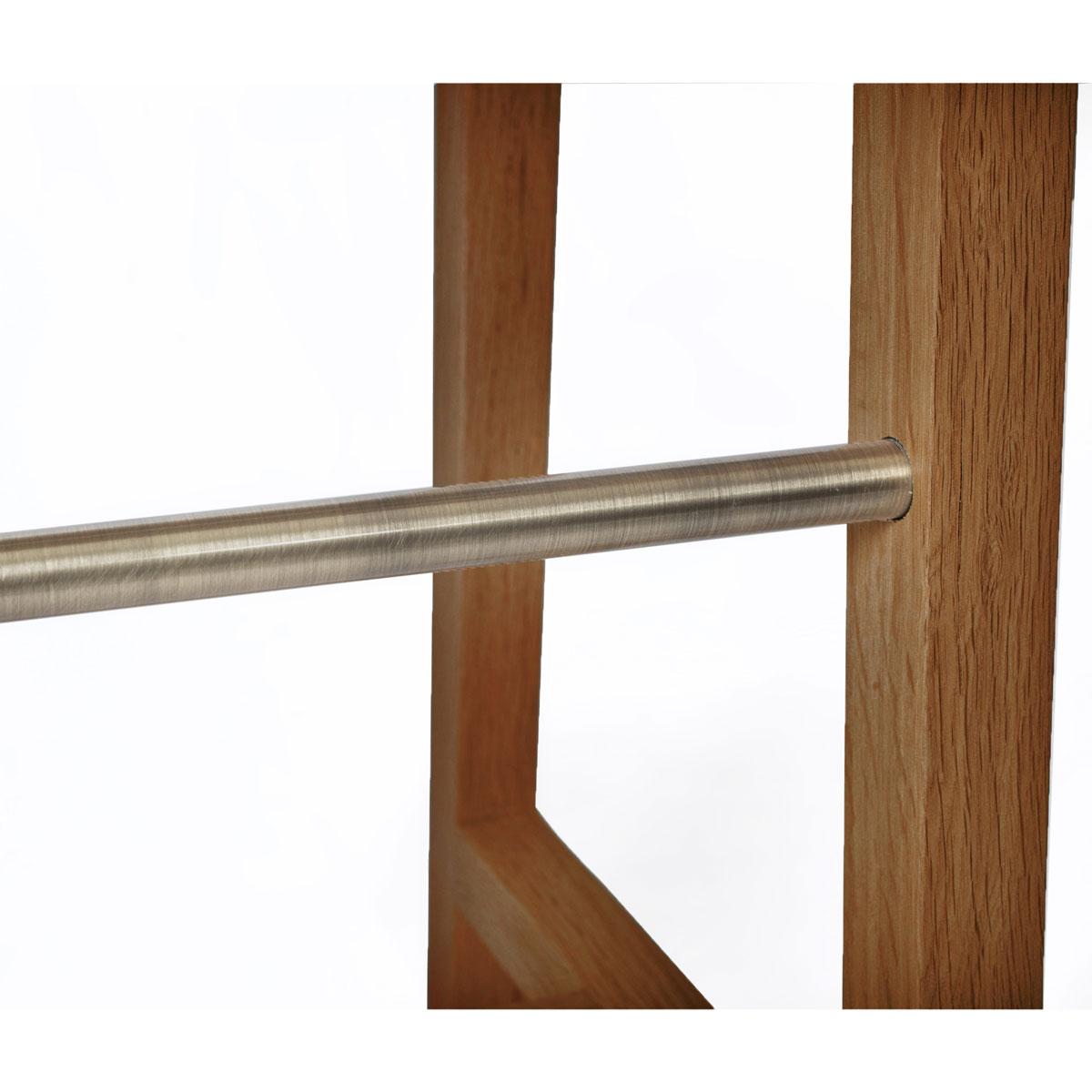 The Solid Oak High Bar Stool with Chrome Details – PI combines elegance and durability in a thoughtfully crafted design. Ideal for kitchen islands, bar areas, and modern seating arrangements, this minimalist kitchen stool showcases the warm texture