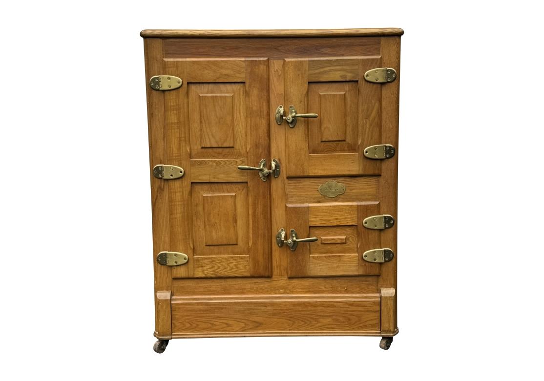 20th Century Solid Oak Icebox Made By Biltwell For Abraham & Strauss For Sale