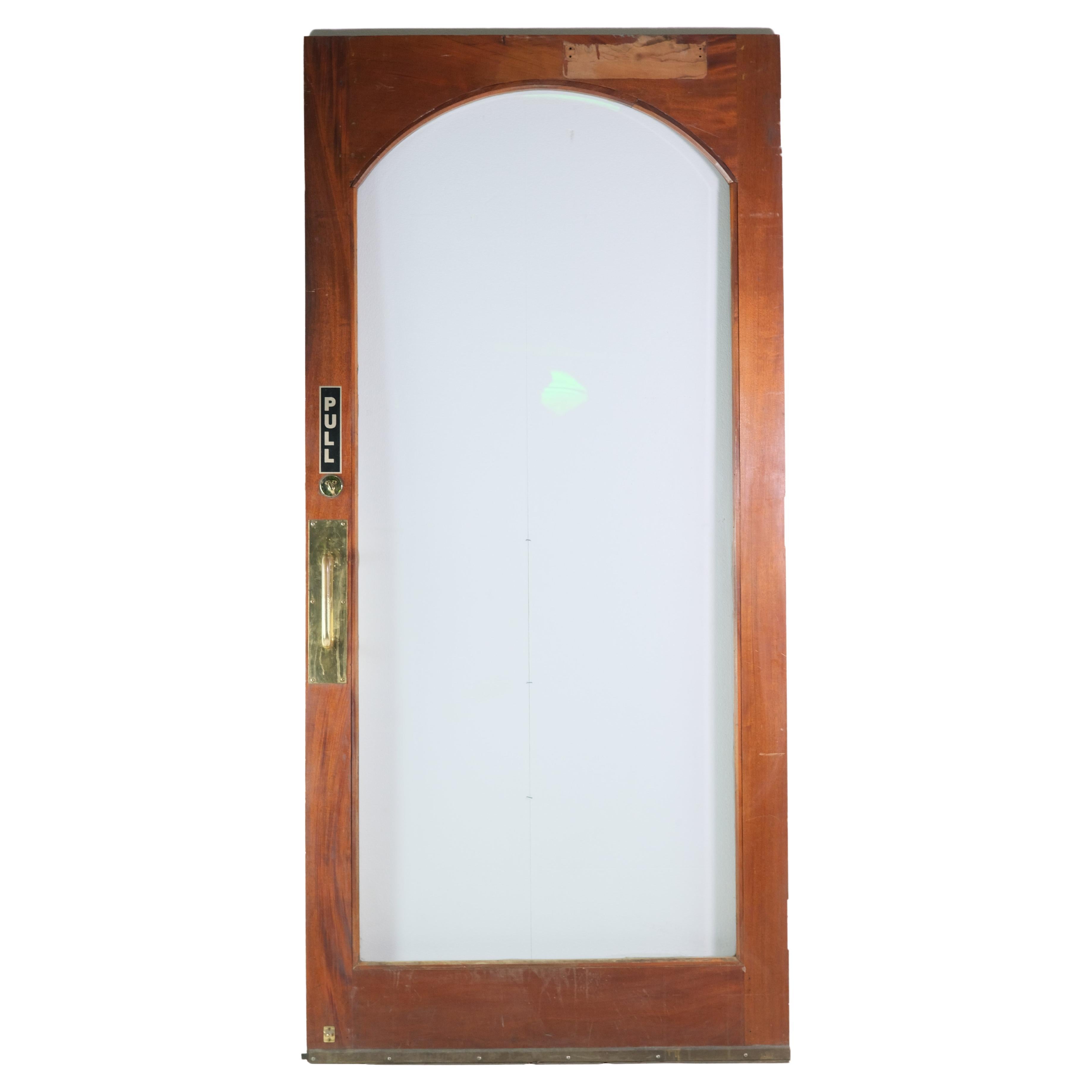 Solid Oak Industrial Door Beveled Glass Door