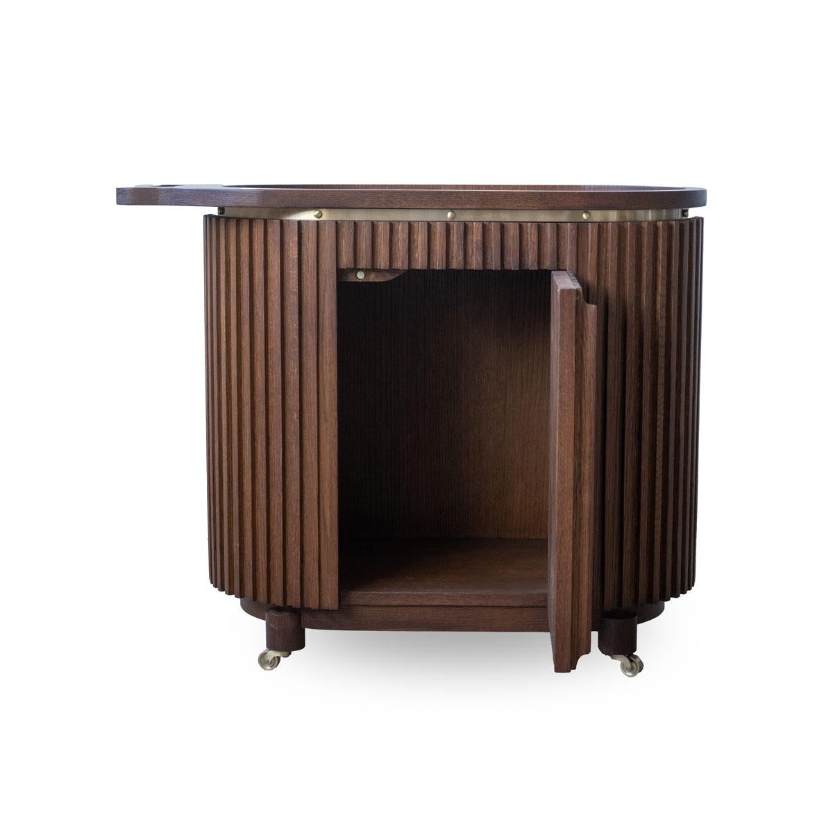 Turkish Solid Oak Liquor / Oval Bar Cabinet – DOCIA CELLAR For Sale