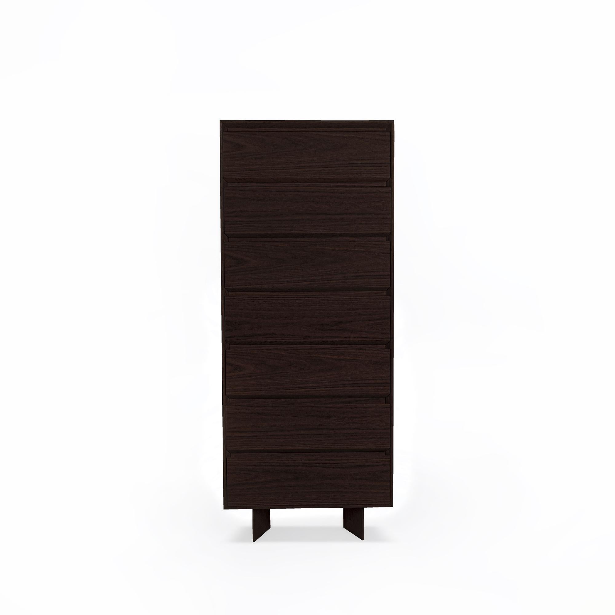 The BEAM Series Solid Oak Drawer Dresser is designed to offer both aesthetic appeal and functionality in your home. Crafted from durable and uniquely textured oak wood, this solid wood bedroom dresser is handcrafted, reflecting the natural beauty