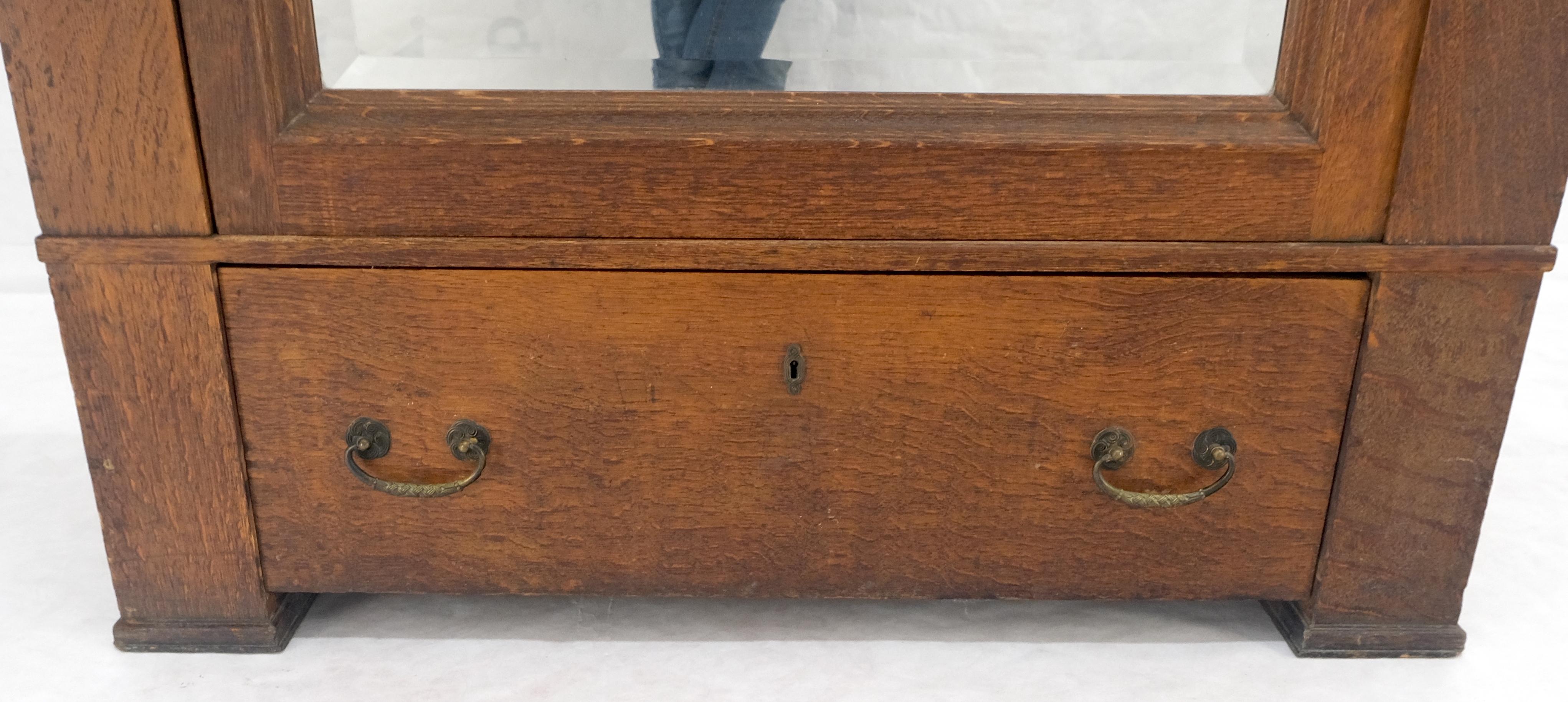 Massive EICHE Massive Arts & Craft Eine Tür Kleiderschrank Kleiderschrank Große abgeschrägten Spiegel im Angebot 2