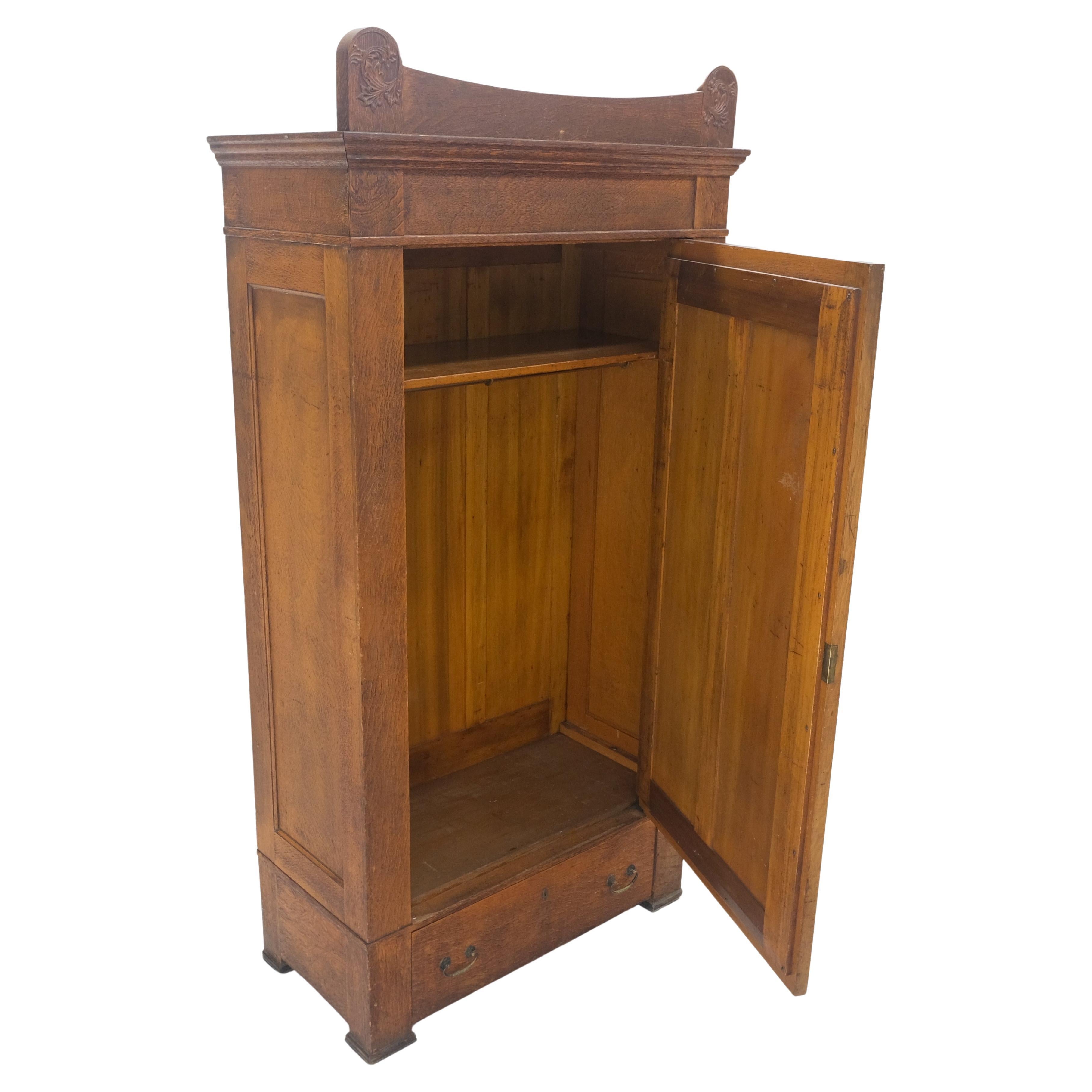 Massive EICHE Massive Arts & Craft Eine Tür Kleiderschrank Kleiderschrank Große abgeschrägten Spiegel (Moderne der Mitte des Jahrhunderts) im Angebot