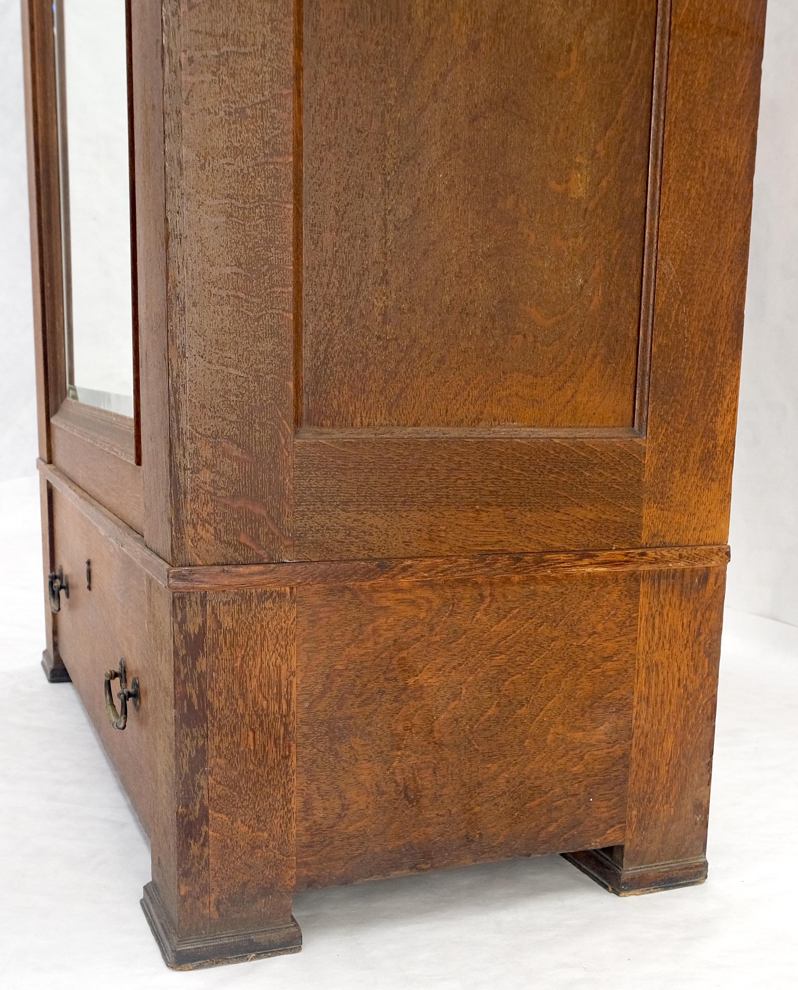 Massive EICHE Massive Arts & Craft Eine Tür Kleiderschrank Kleiderschrank Große abgeschrägten Spiegel (Eichenholz) im Angebot