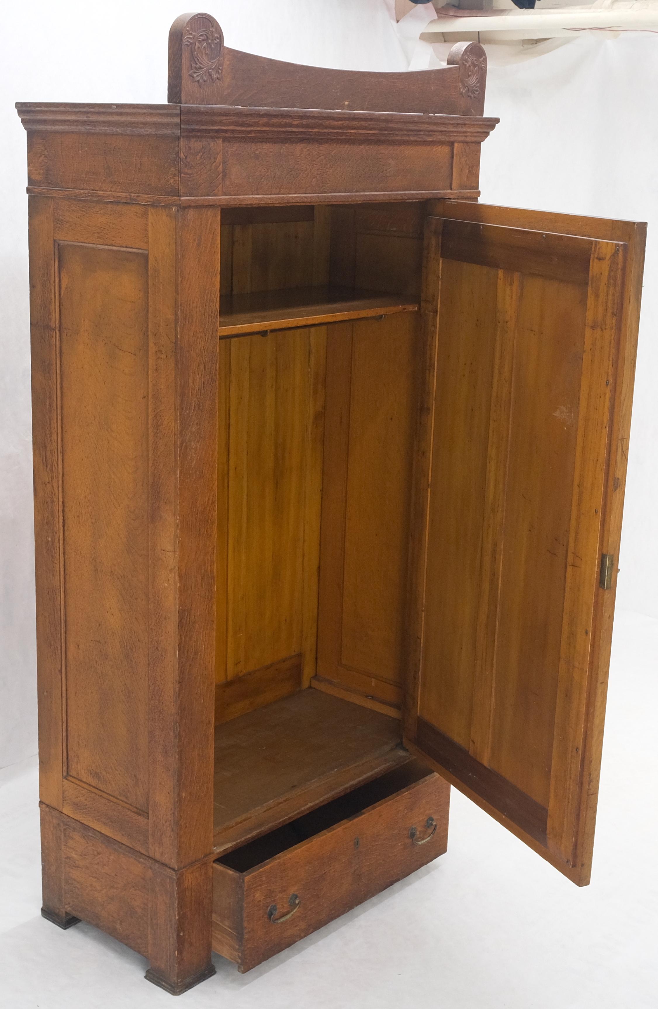 Massive EICHE Massive Arts & Craft Eine Tür Kleiderschrank Kleiderschrank Große abgeschrägten Spiegel im Angebot 1
