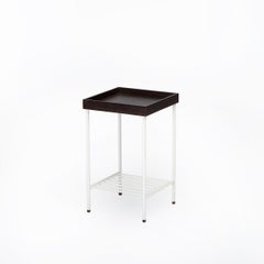 Solid Oak Medium Side Table / Plant Stand – EDGE Series, with Metal Legs