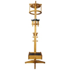 Solid Oak Modular Floor Lamp French Design by Guillerme and Chambron