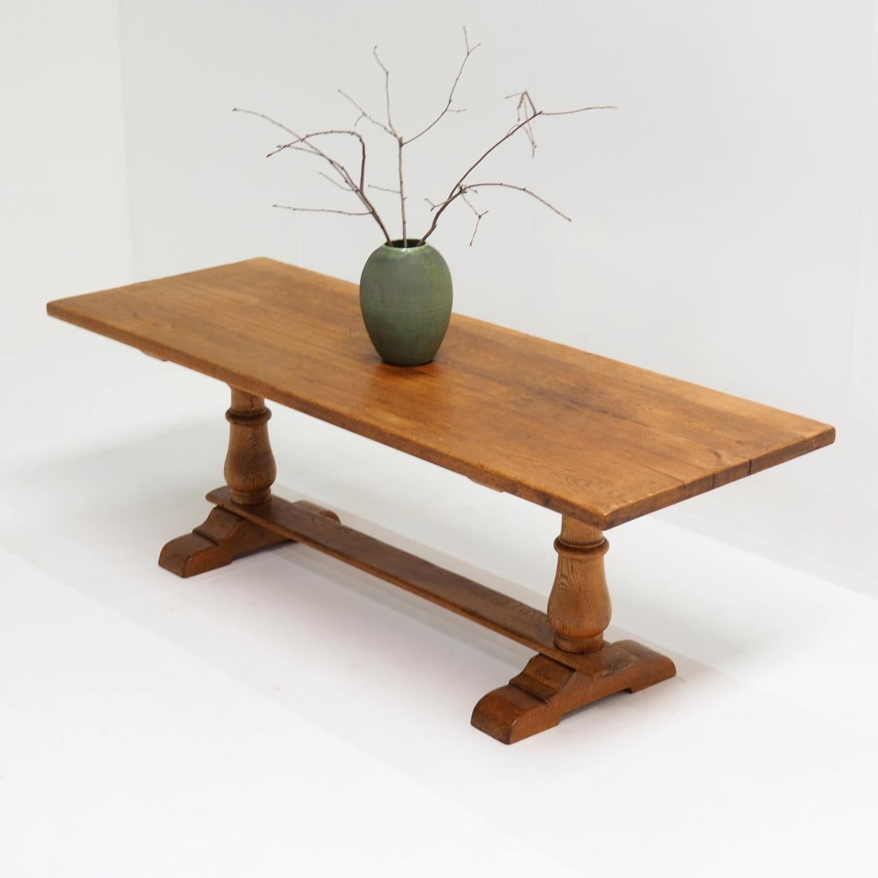 20th Century Solid Oak Monastery or Refectory Table, Circa 1940