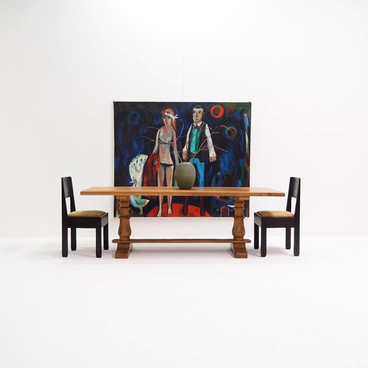 Solid Oak Monastery or Refectory Table, Circa 1940 2