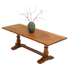Solid Oak Monastery or Refectory Table, Circa 1940