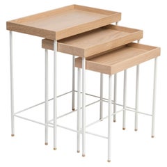 Nisttische aus massiver Eiche - Serie EDGE, mit schwarzen Beinen