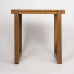 Solid Oak Occasional or Bedside Table in the Style of Sornay, France, 1970s