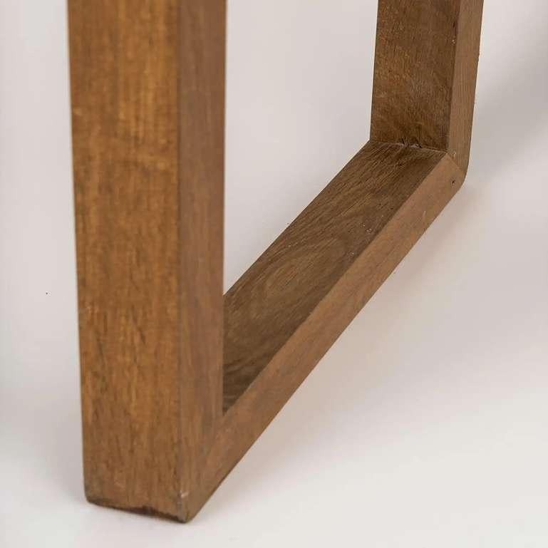 Solid Oak Occasional or Bedside Table in the Style of Sornay, France, 1970s In Fair Condition For Sale In New York, NY
