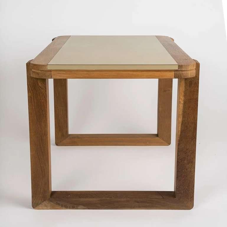 Laminate Solid Oak Occasional or Bedside Table in the Style of Sornay, France, 1970s For Sale