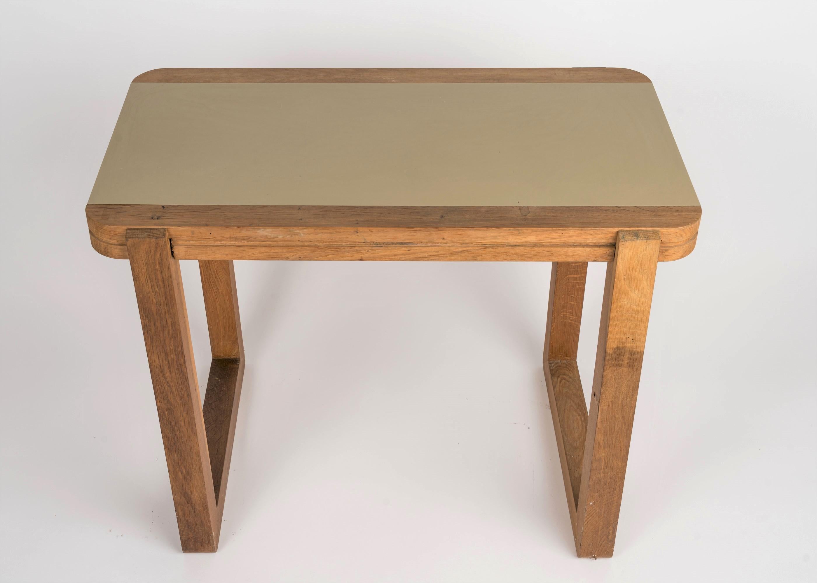 Solid Oak Occasional or Bedside Table in the Style of Sornay, France, 1970s For Sale