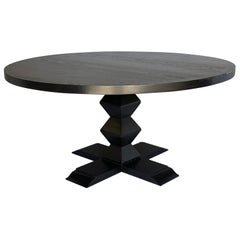 Solid Oak Portuguese Pedestal Table by Dos Gallos - AVAILABLE NOW!