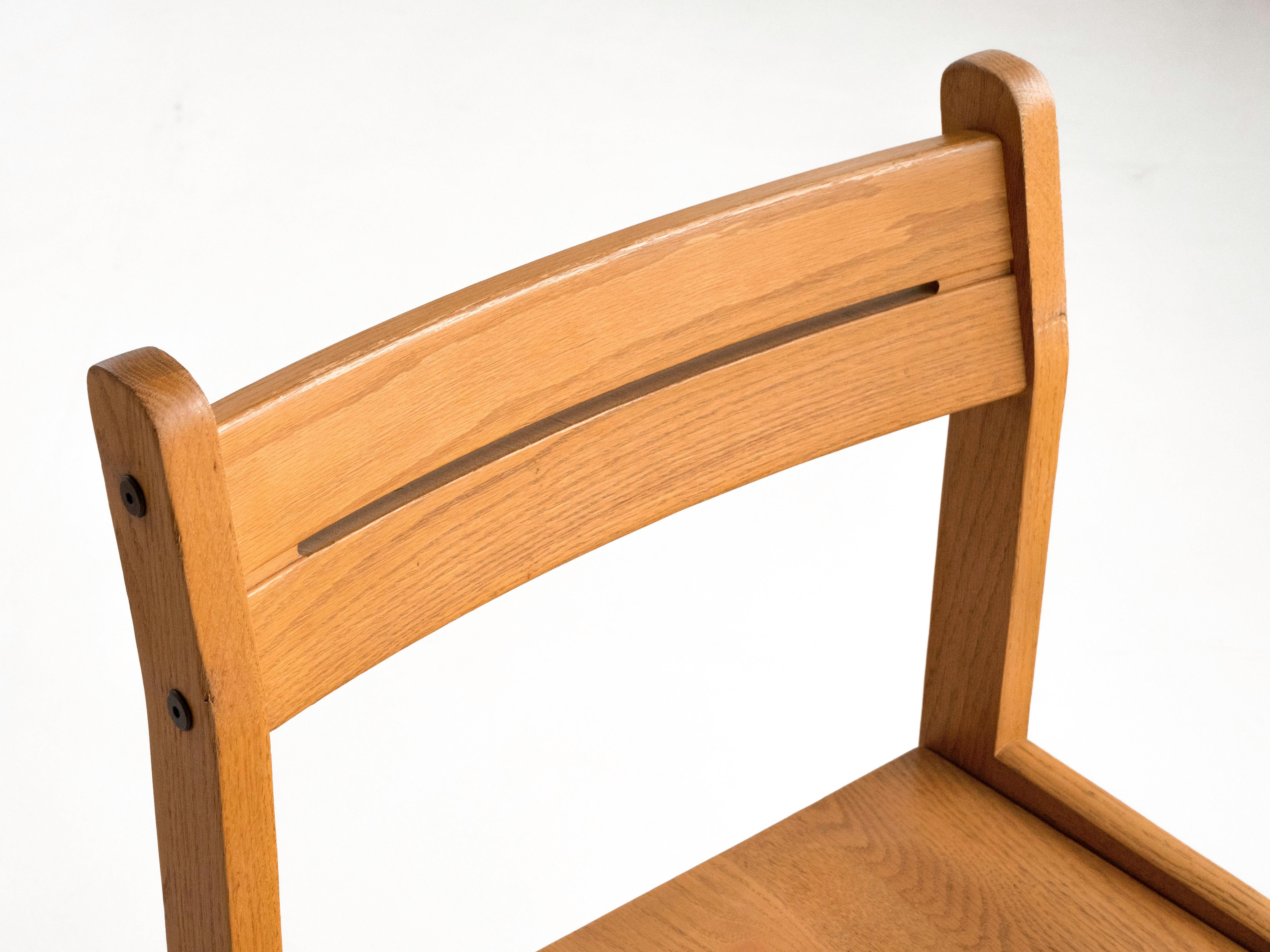 Late 20th Century Solid Oak Post Modern Library Dining Chairs, Set of 9 Available For Sale