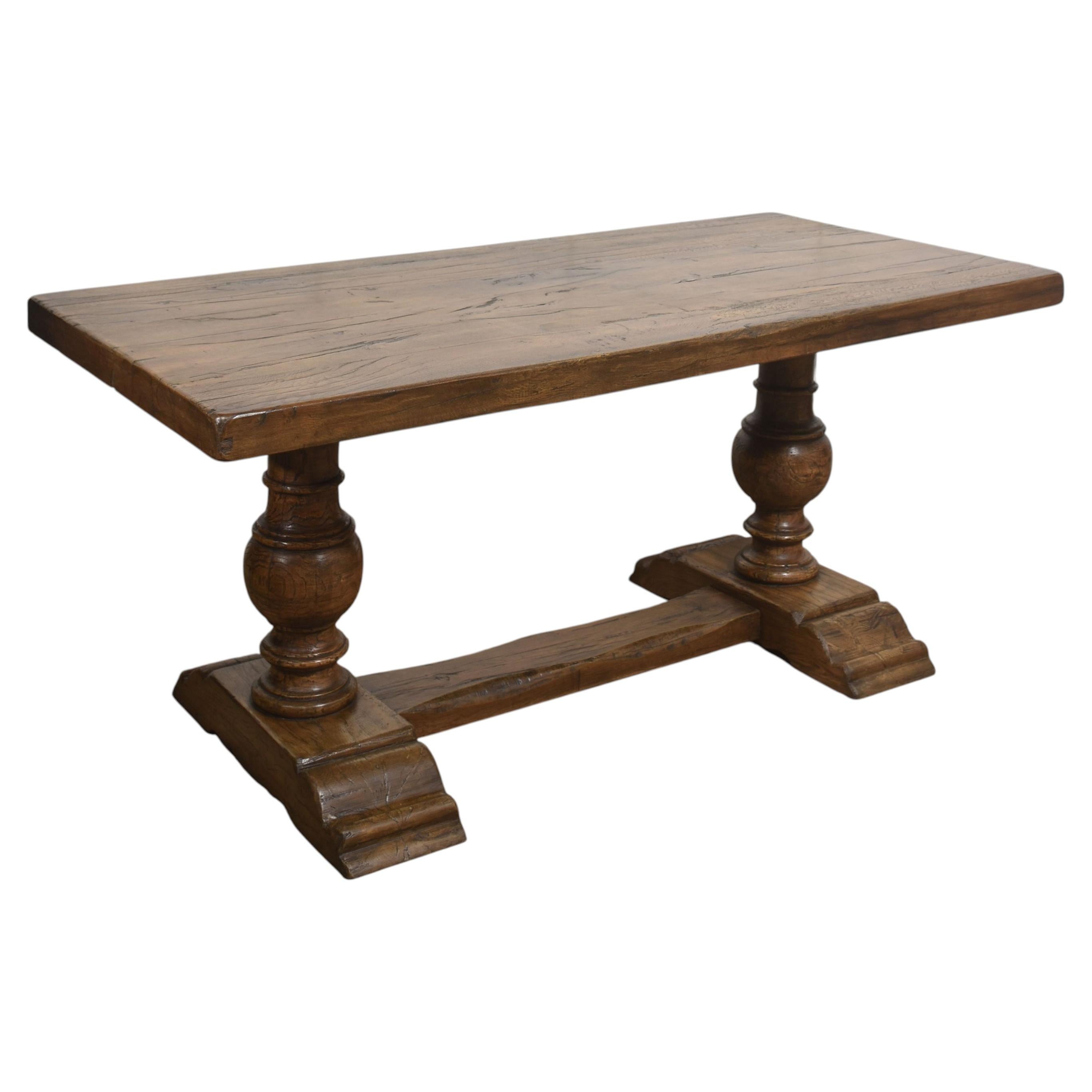 Solid Oak Refectory Dining Table For Sale