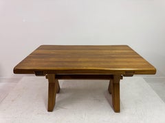 Table de salle à manger de style réfectoire en Oak massif par De Puydt, Belgique, milieu du 20e siècle