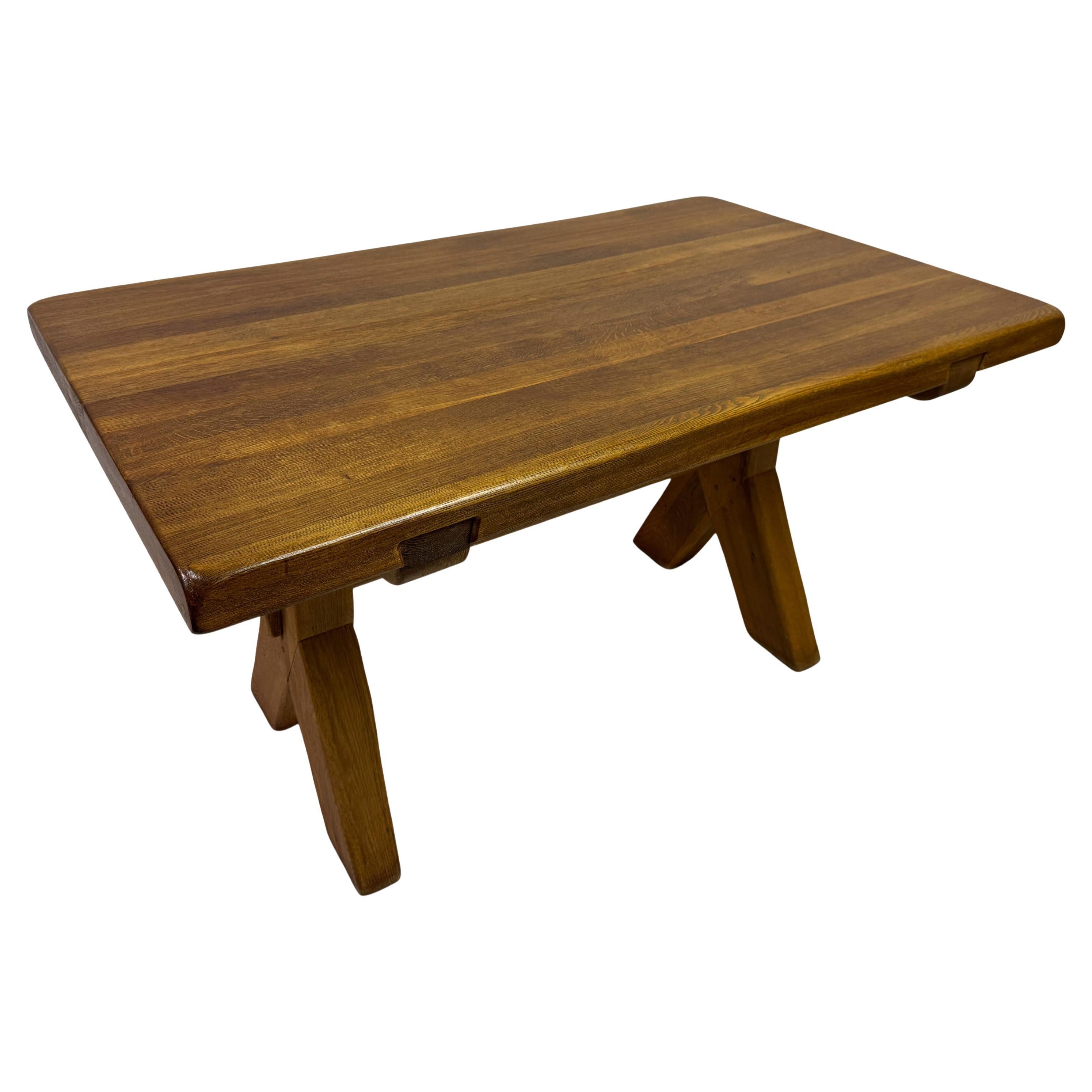 Solid Oak Refectory Style Dining table by De Puydt, Belgium, Mid-20th Century
