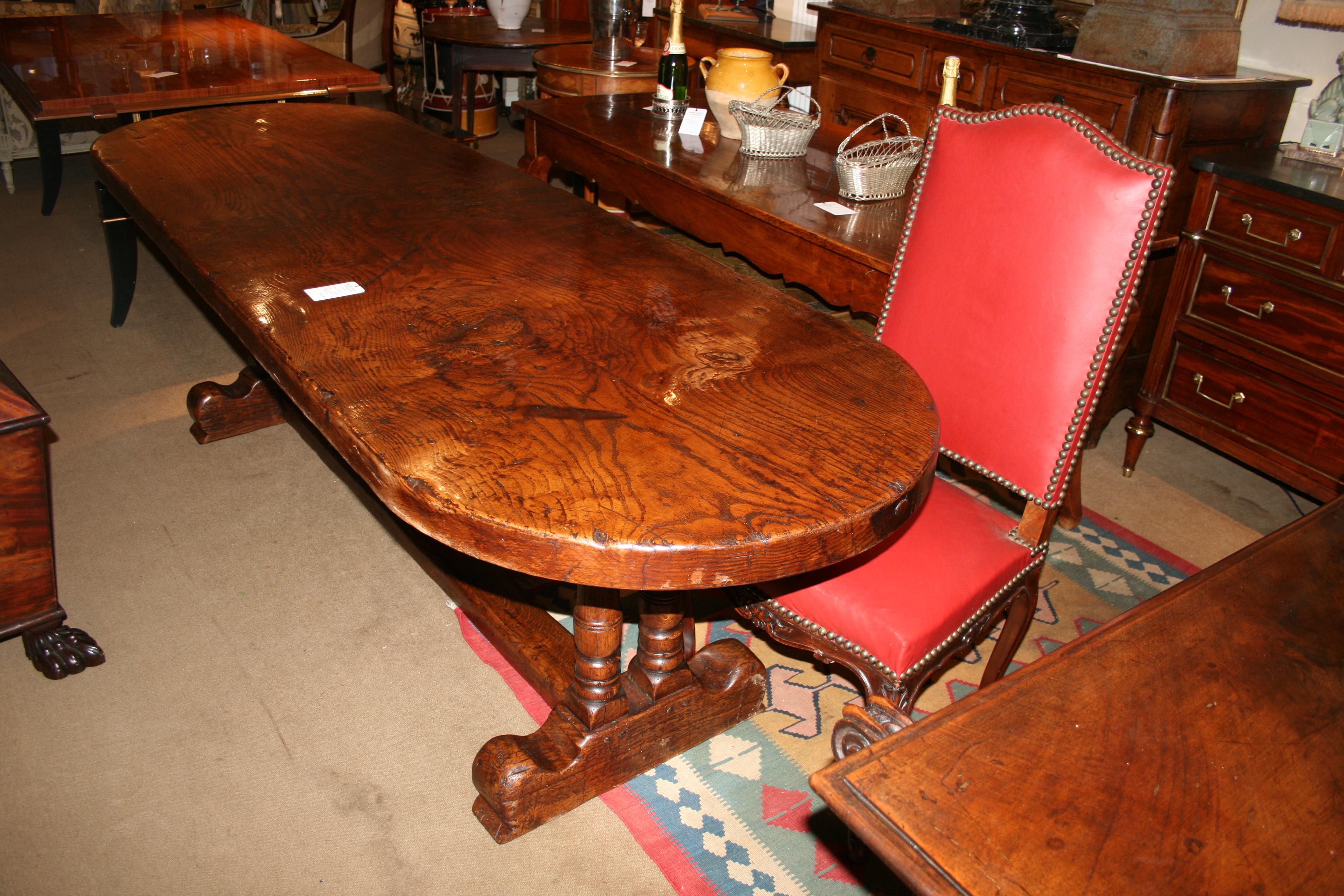 Late 19th Century Solid Oak Refectory Table