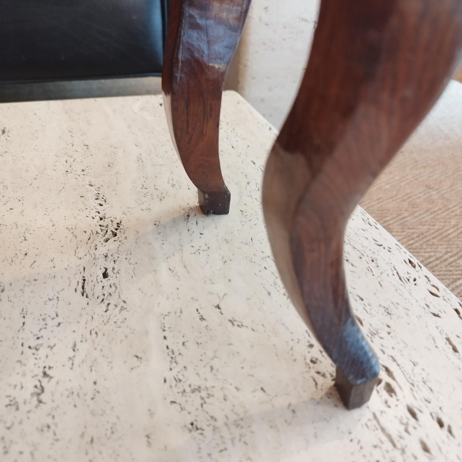 Solid oak Rococo foot stall In Good Condition For Sale In NANTES, FR