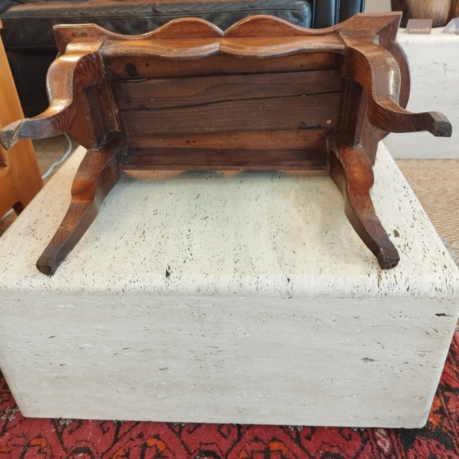 19th Century Solid oak Rococo foot stall For Sale