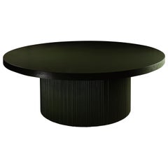 Solid Oak, Round Dining Table with Fluted Round Base