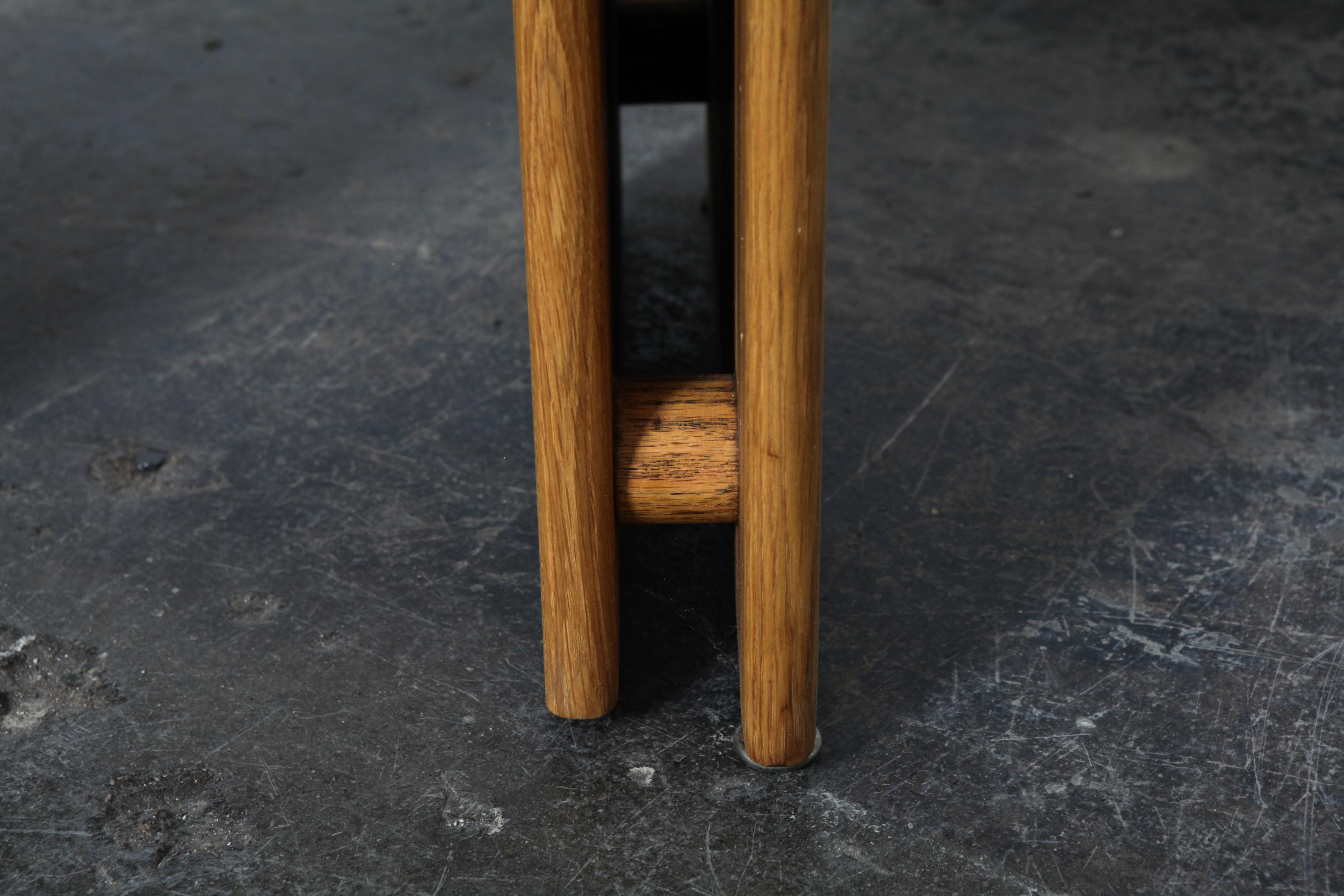 American Solid Oak Rounded Corner Square Top California Modern Coffee Table, 1970s For Sale