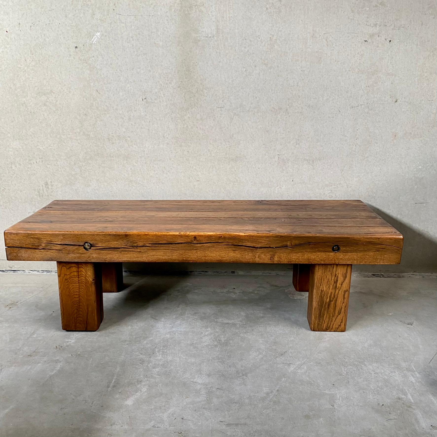 wood beam coffee table