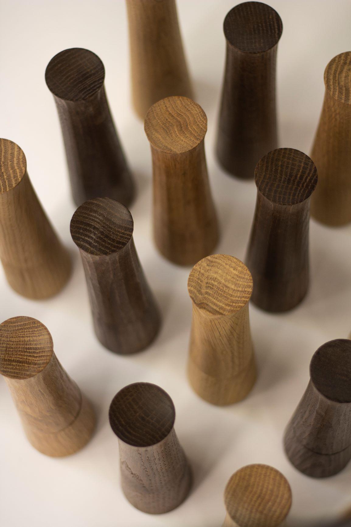 Dyed Solid Oak Salt and Pepper Mills