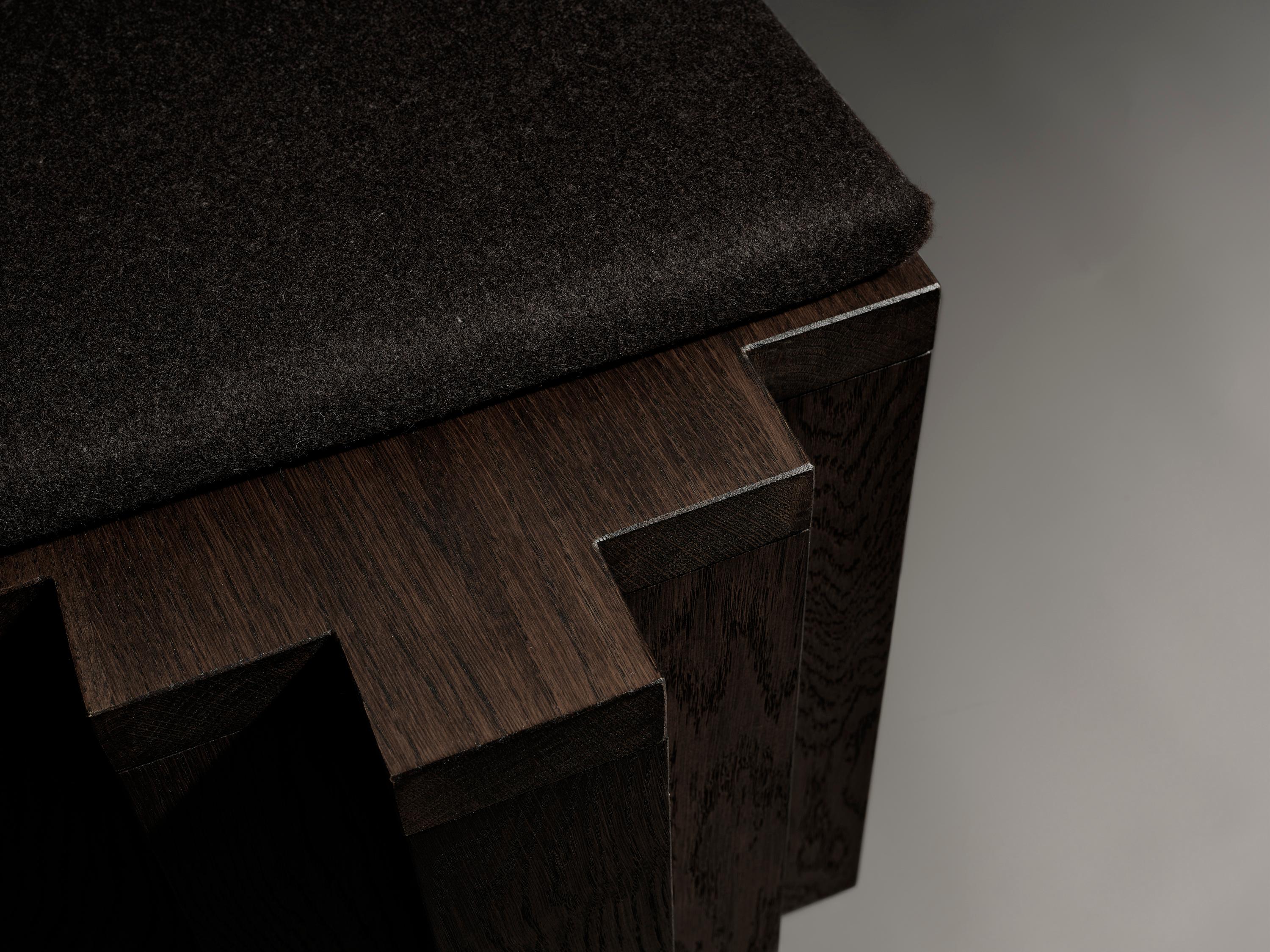 Contemporary Solid Oak Sculptural Bench - Cadence by Mokko For Sale