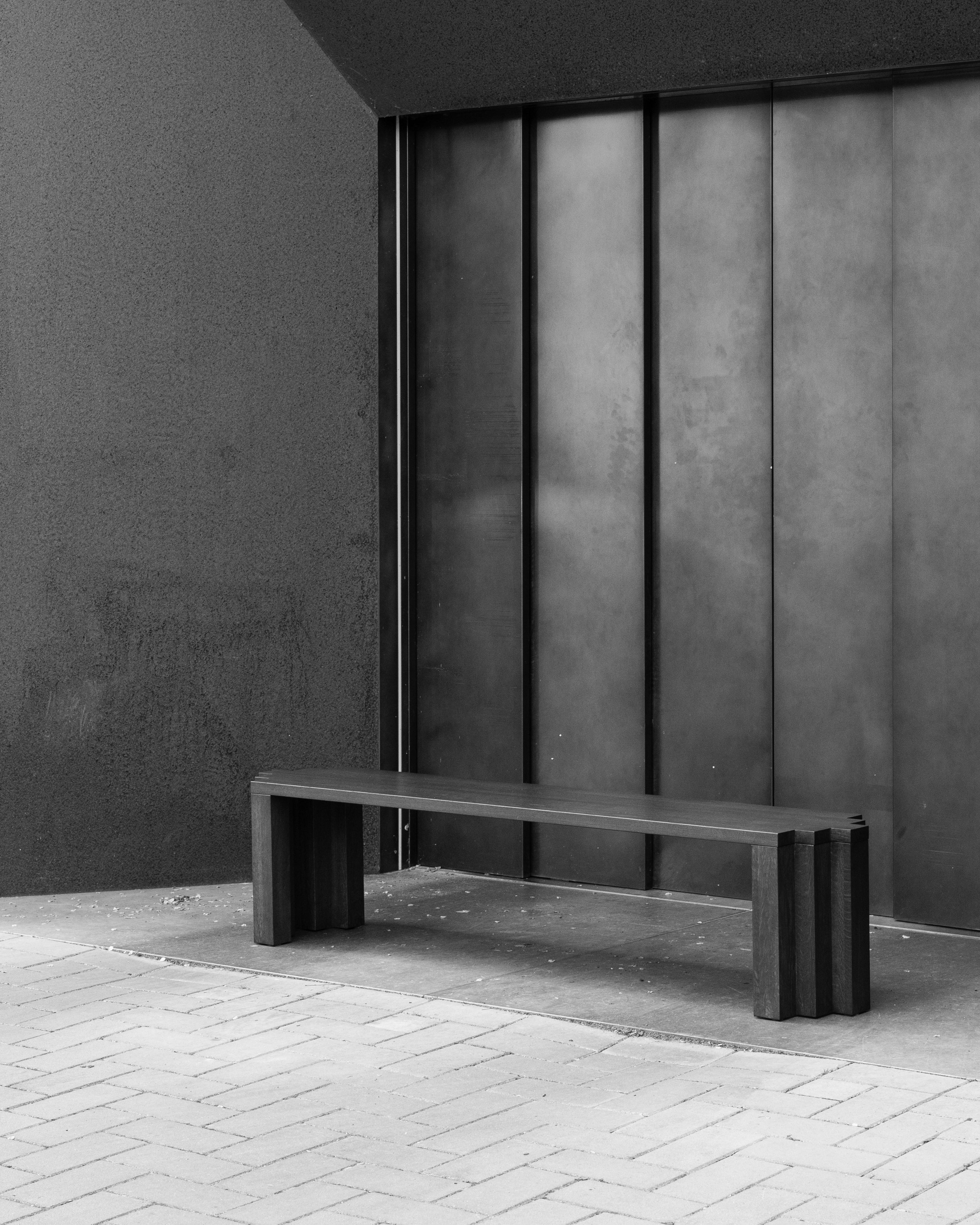 Solid Oak Sculptural Bench - Cadence by Mokko For Sale 2