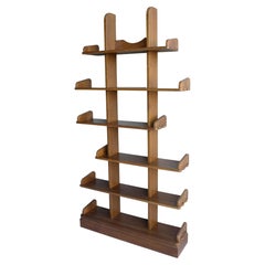 Solid Oak Sculptural Bookcase, France 1960's