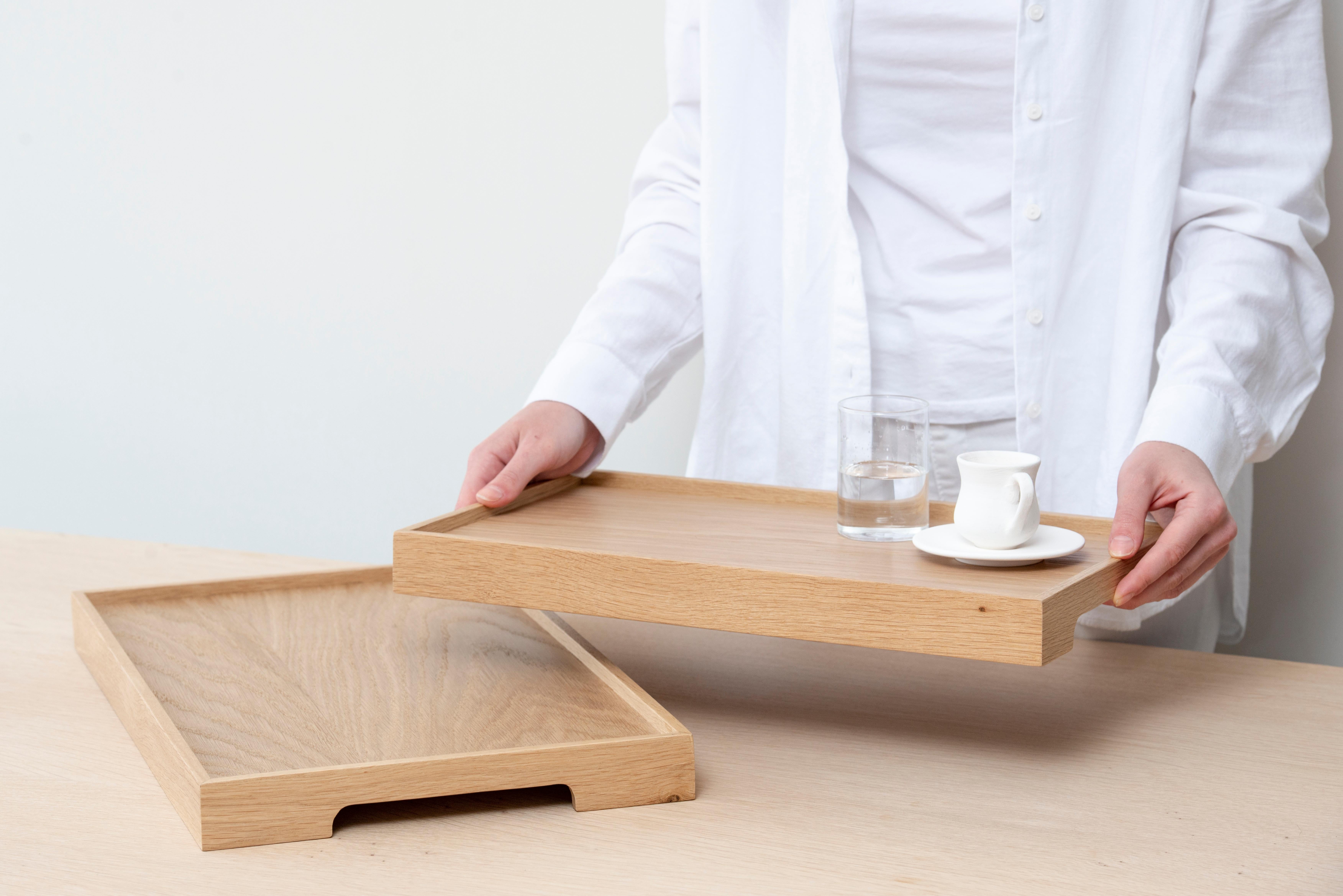 The EDGE Series Wooden Serving Tray Set brings together natural beauty, functionality, and minimalist design in a refined collection made for both serving and decorating. Crafted with solid wood side panels and a premium MDF base finished with wood