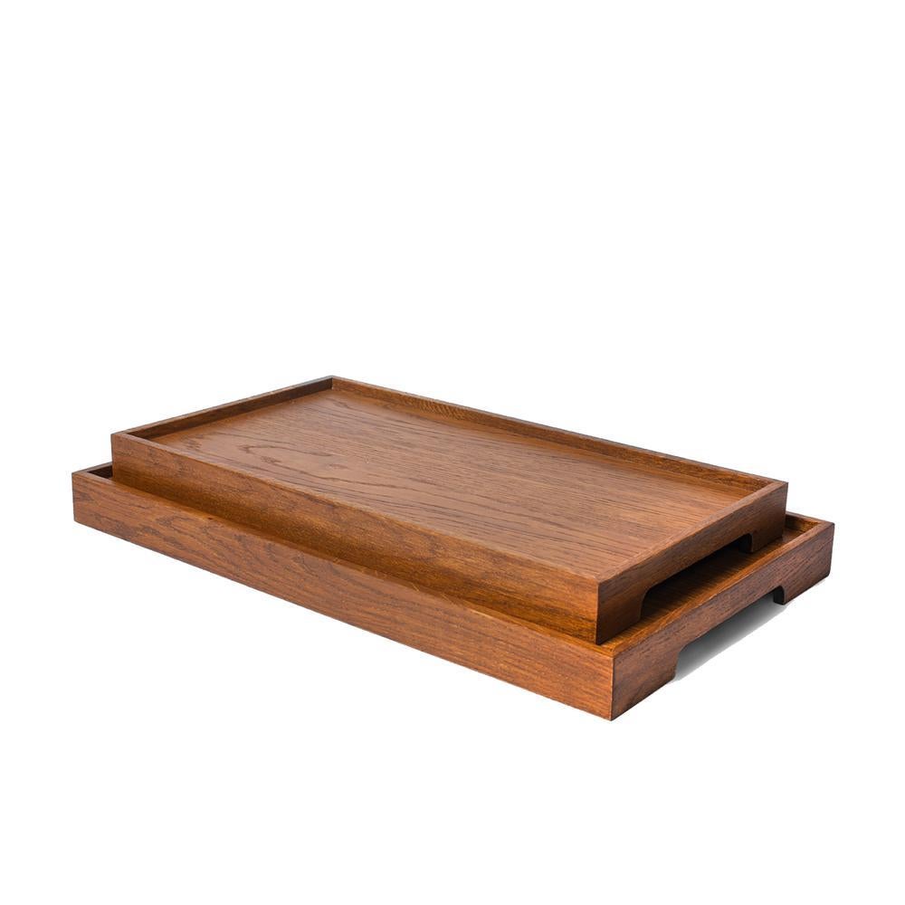 Modern Solid Oak Serving Tray Set – EDGE For Sale
