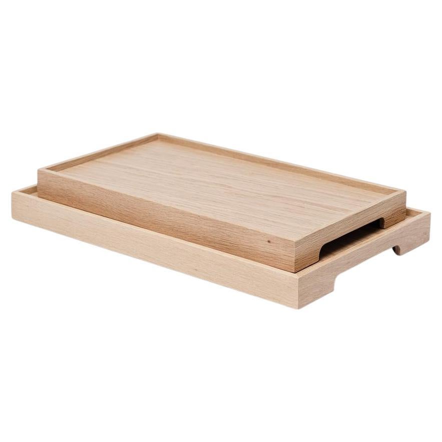 Solid Oak Serving Tray Set – EDGE For Sale
