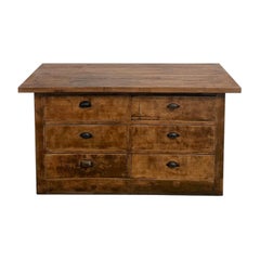 Solid oak shop counter, France, circa 1920