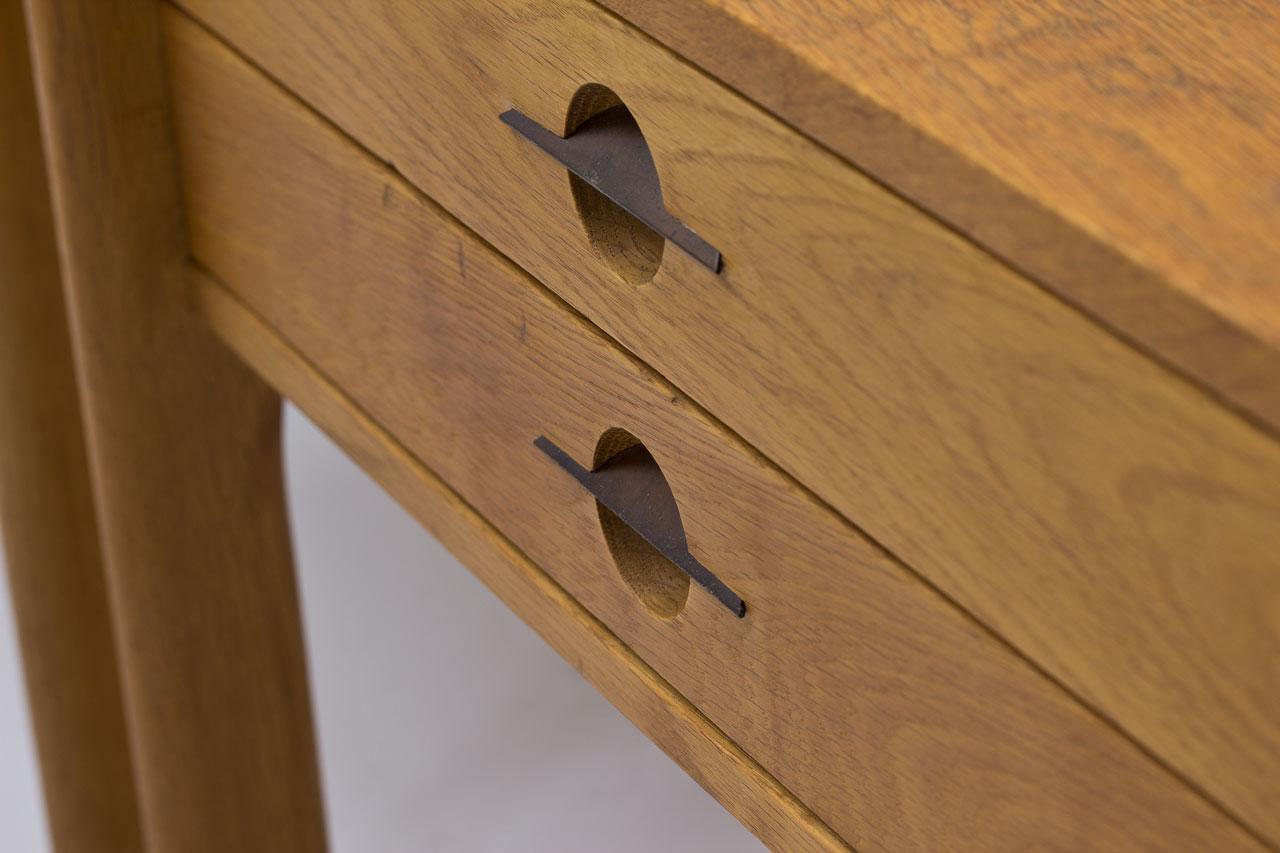 Solid Oak Side/ Bedside Tables, Sweden, 1960s 5