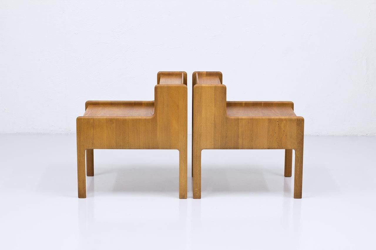 Swedish Solid Oak Side/ Bedside Tables, Sweden, 1960s