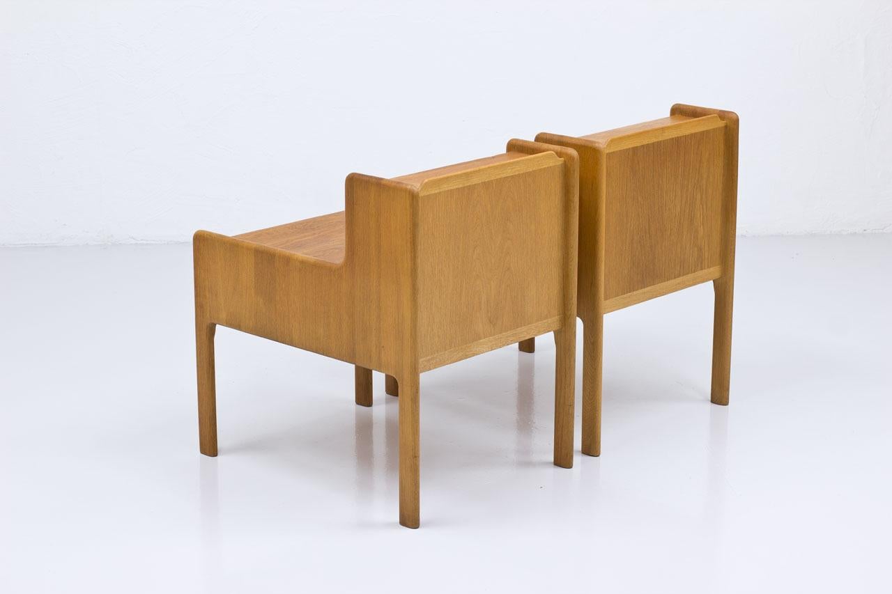 20th Century Solid Oak Side/ Bedside Tables, Sweden, 1960s