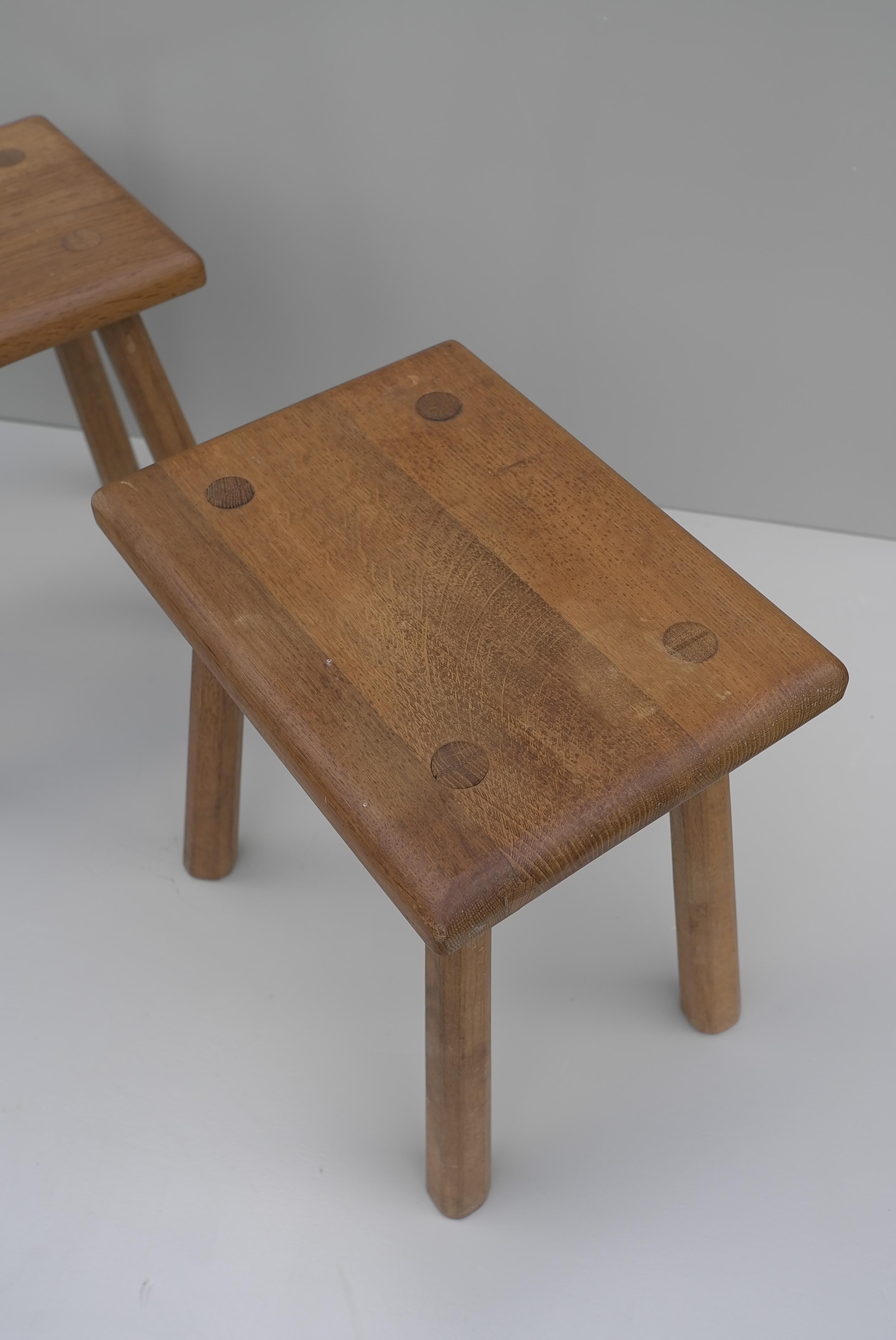 Solid Oak side tables, France 1960's

Can also be used as a stool, a third table is available. Price is for a pair.
