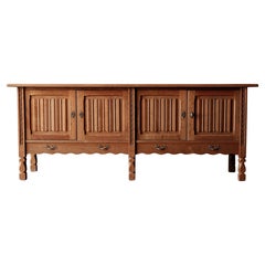 Solid Oak Sideboard Attributed to Henning Kjaernulf, Denmark, 1960s