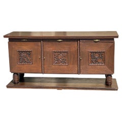 Solid oak sideboard in the style of Joseph Savina French 1940