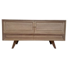 Solid oak sideboard with compass feet 1950