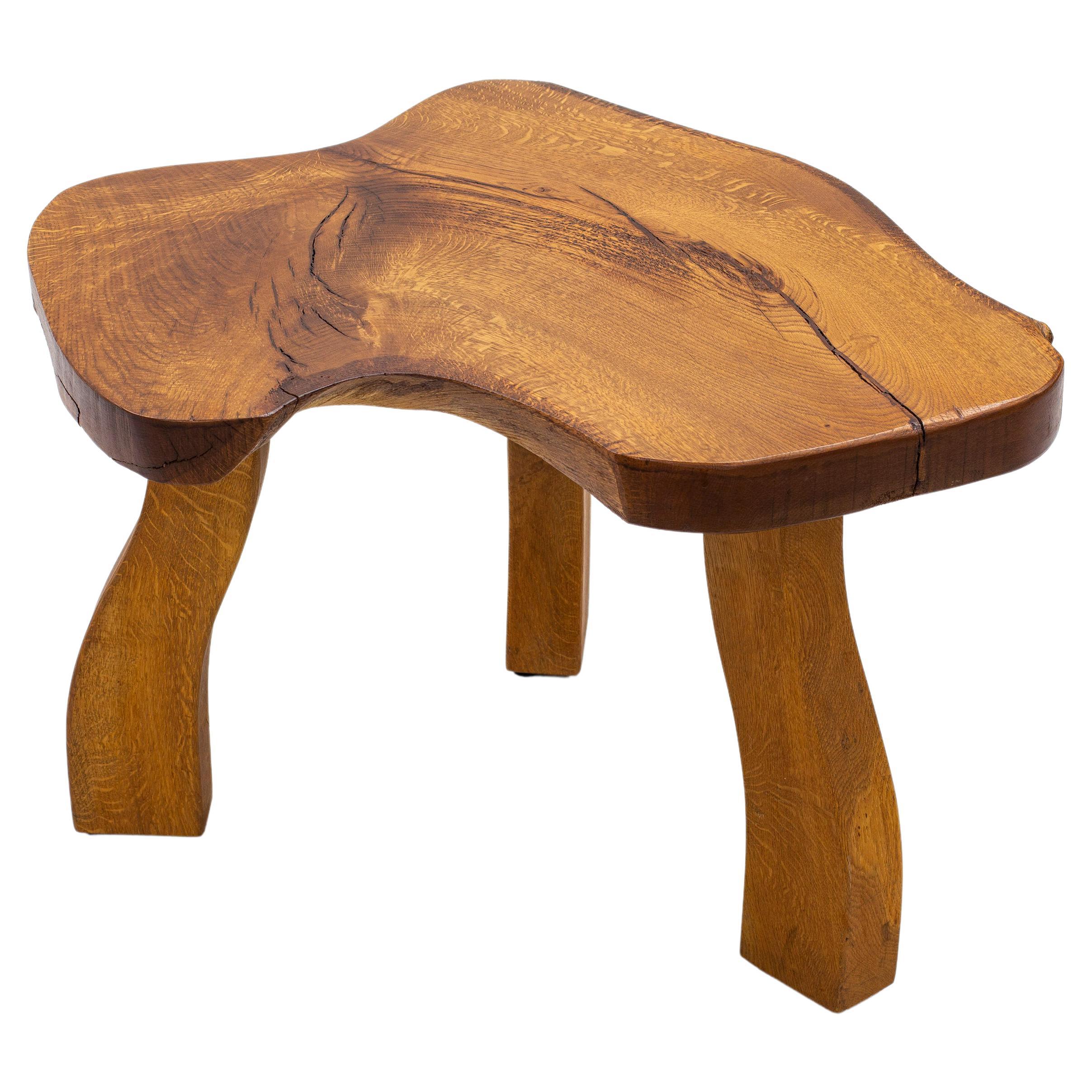 Solid Oak Slab Sofa Table "Naturbord" by Carl-Axel Beijbom, 1970, Sweden