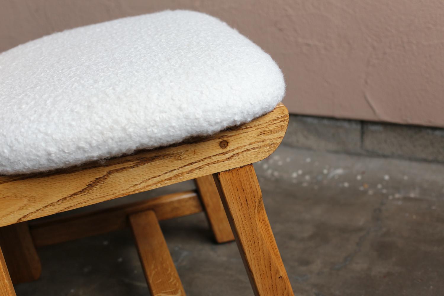 Solid Oak Spanish Brutalist Chairs For Sale 5